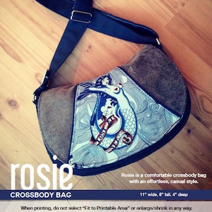 Swoon Patterns: Rosie Crossbody Bag - PDF Bag Purse Crossbody Bag Sewing Pattern