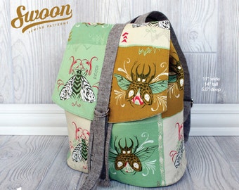 Swoon Patterns: Lucy Backpack - PDF Vintage Purse Backpack Bag Adjustable Strap Sewing Pattern