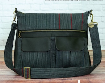 Swoon Patterns: Sydney Crossbody Bag - PDF Vintage Large Crossbody Purse Tote Handbag Sewing Pattern