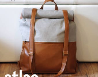 Swoon Patterns: Atlas Rucksack - PDF Rolltop Backpack Mens Sewing Pattern