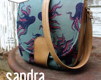 Swoon Patterns: Sandra Saddle Bag - PDF Vintage Purse Crossbody Handbag Sewing Pattern