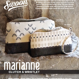 Swoon Patterns: Marianne Clutch & Wristlet - PDF Vintage Purse Clutch Wristlet Bag Sewing Pattern