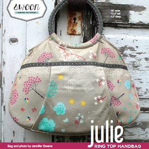 Swoon Patterns: Julie Ring Top Handbag PDF Vintage Bag Purse Handbag Sewing Pattern image 1