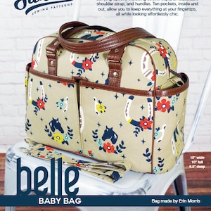Swoon Patterns: Belle Baby Bag - PDF Diaper Bag Large Crossbody Purse Tote Handbag Sewing Pattern