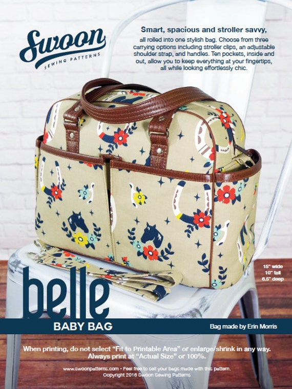 Swoon Patterns Belle Baby Bag PDF Diaper Bag Large Crossbody Purse Tote Handbag Sewing Pattern Etsy