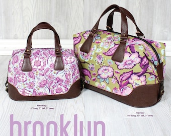 Swoon Patterns: Brooklyn Handbag & Traveler - PDF Vintage Purse Tote Handbag Sewing Pattern