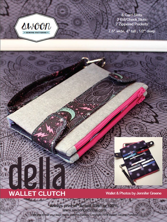 Swoon Patterns Della Wallet Clutch PDF Wallet Bag Purse Sewing