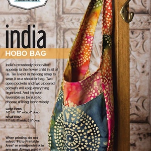 Swoon Patterns: India Hobo Bag - PDF Hobo Bag Purse Sewing Pattern