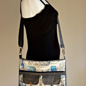 Swoon Patterns: Sydney Crossbody Bag PDF Vintage Large Crossbody Purse Tote Handbag Sewing Pattern image 5