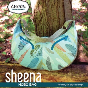 Swoon Patterns: Sheena Hobo Bag - PDF Vintage Purse Crossbody Zipper Sewing Pattern