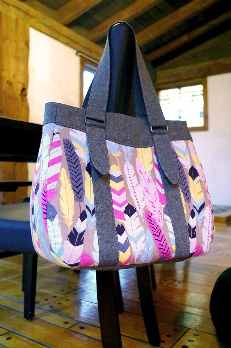 Swoon Patterns: Evelyn Tote & Handbag PDF Tote Bag Purse Sewing Pattern imagem 4