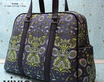 Swoon Patterns: Vivian Handbag & Traveler - PDF Bag Purse Travel Bag Sewing Pattern