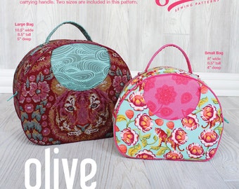 Swoon Patterns: Olive Vanity Bag - PDF Vintage Purse Vanity Cosmetics Bag Train Case Sewing Pattern