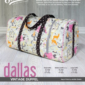 Swoon Patterns: Dallas Vintage Duffel - PDF Bag Purse Duffle Sewing Pattern