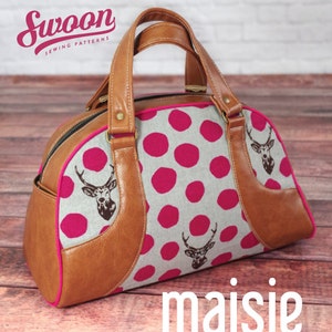 Swoon Patterns: Maisie Bowler Handbag - PDF Vintage Bowling Purse Tote Handbag Bag Sewing Pattern