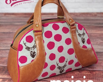 Swoon Patterns: Maisie Bowler Handbag - PDF Vintage Bowling Purse Tote Handbag Bag Sewing Pattern
