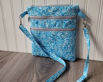 Blue Details about   *New*  Vintage Multi Color Floral Print Design Cross Body Handbag Purse