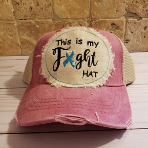 Chemo Headwear, Embroidered Cancer  Ribbon  Fight Baseball Cap, Embroidered Women's Baseball cap,  Gift For Her