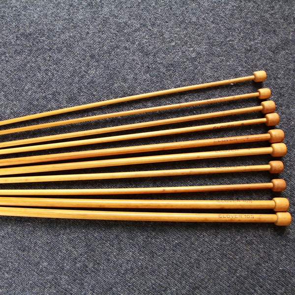 Vintage bamboo Clover knitting needles - various sizes