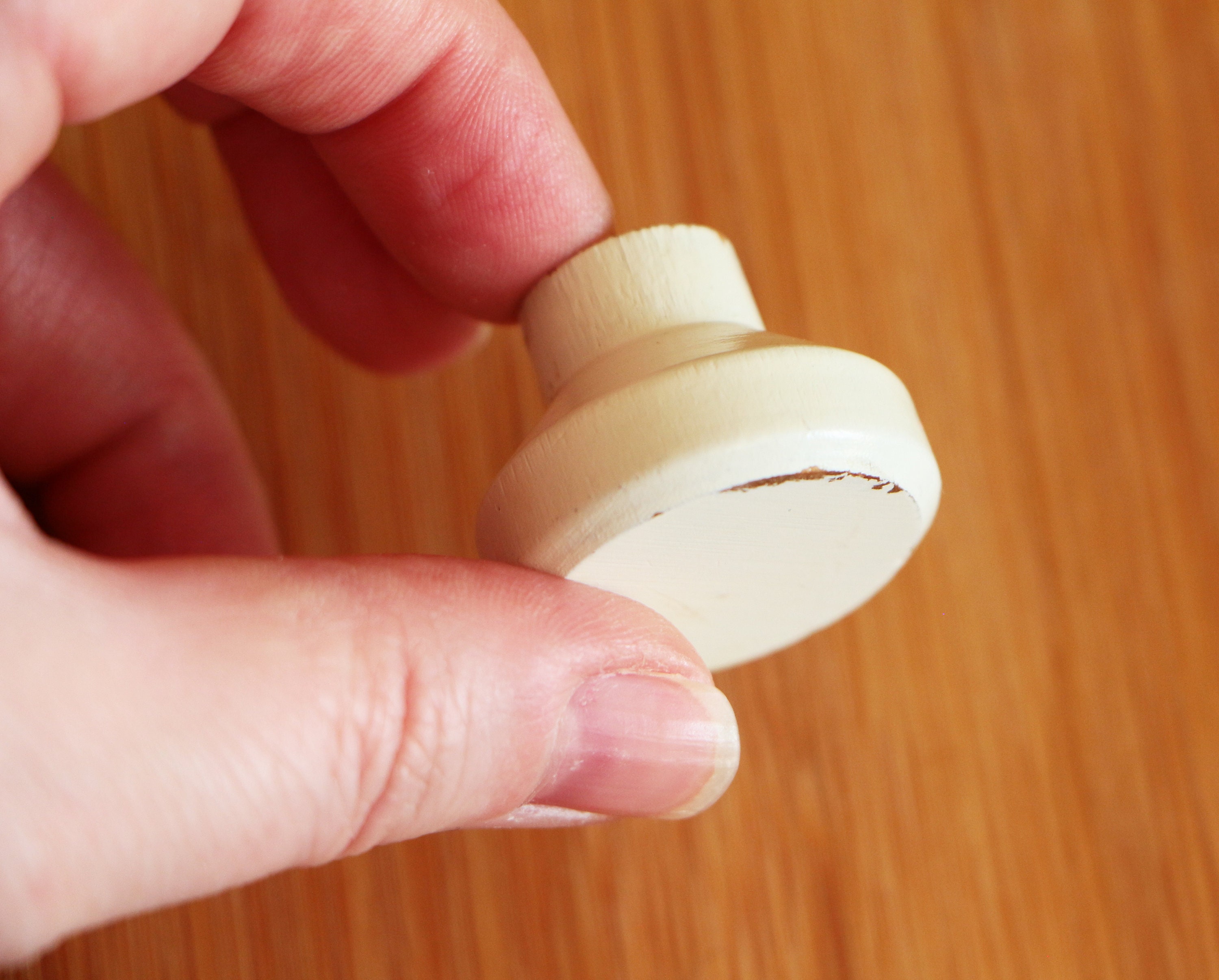 Set de 6 perillas de puerta de gabinete de madera blanca | Etsy