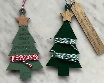 Personalized Christmas Tree Ornament: Height Keepsake, Multiple Names