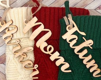 Personalized Stocking Tag | Custom Wood Tag | Custom personalized ornament  | Wooden heirloom