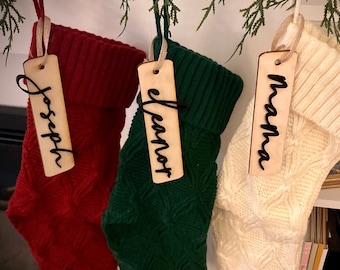 Personalized Stocking Tag | Custom Wood Tag | Custom personalized ornament  | Wooden heirloom