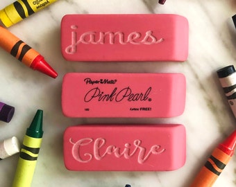 Personalized Pink Eraser | Back To School | Monogrammed School Supplies | Teacher Gift