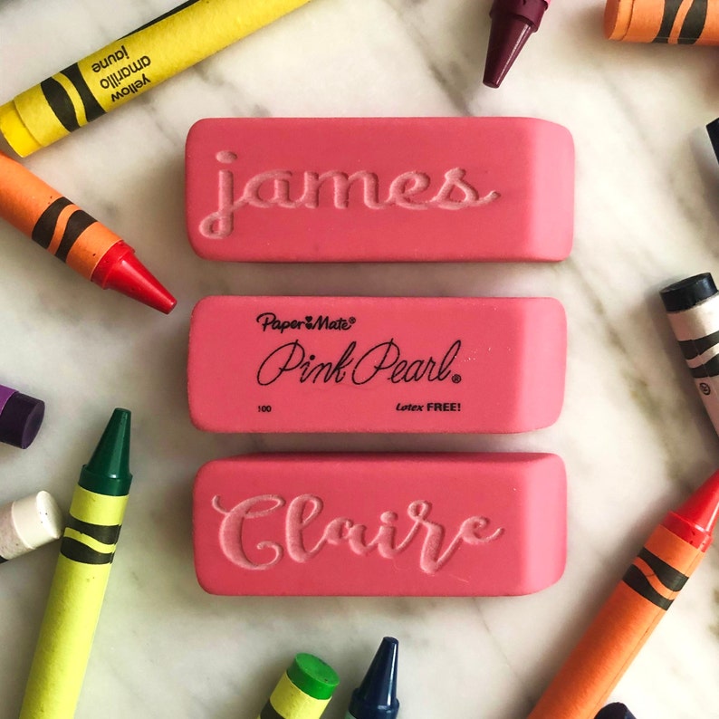 Personalized Pink Eraser Back To School Monogrammed School image 0