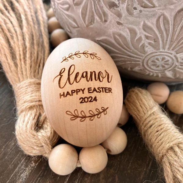 Personalized Engraved Wooden Easter Egg | Heirloom Quality Gift | Holiday Keepsake | Easter Egg Hunt