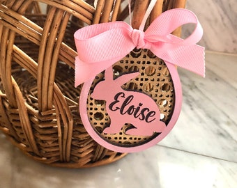Easter Egg and Bunny Name Ornament | Personalized Basket Charm | Holiday Keepsake | Easter Egg Hunt