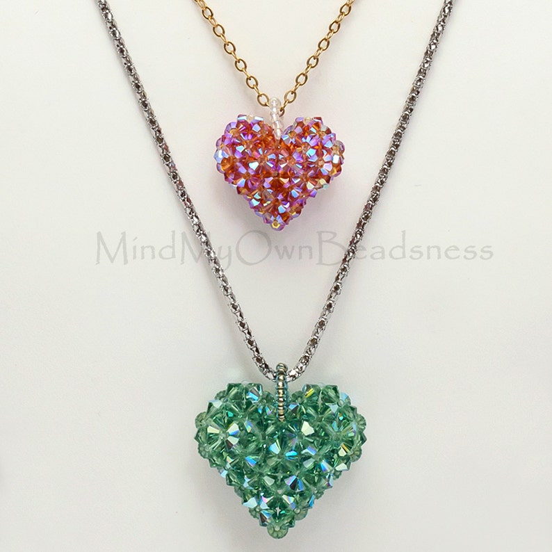 Beading Pattern Puffy Heart RAW Tutorial Etsy UK