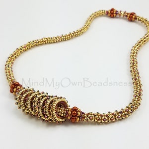 PDF Beading Pattern - Seven Rings Necklace - Herringbone Stitch Tutorial