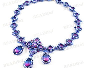 PDF Pattern - Into the Twilight Necklace - beading tutorial instant download