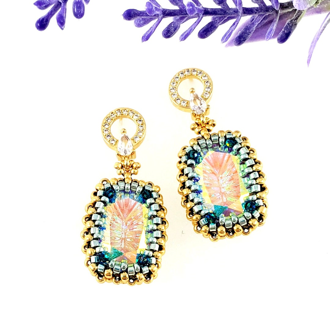 PDF Beading Pattern Millennium Earrings Tutorial Etsy