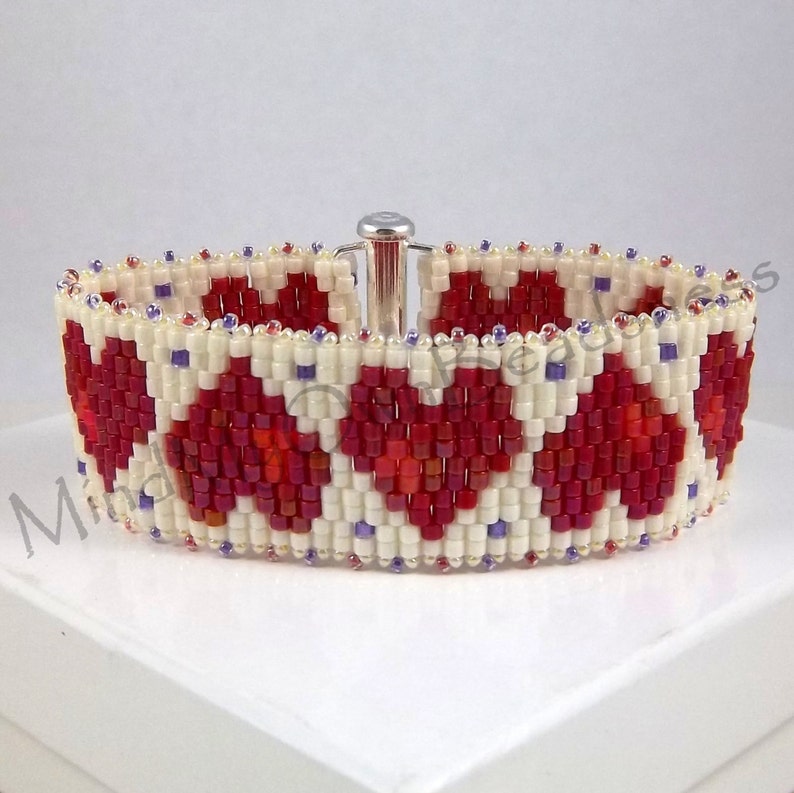 Download Peyote Bracelet Pattern SWEET HEART Bracelet PDF | Etsy