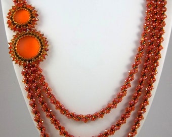 Motif de perles - Collier coucher de soleil africain - Tutoriel spirale