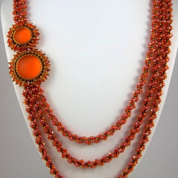 Beading Pattern - African Sunset necklace - Spiral Tutorial