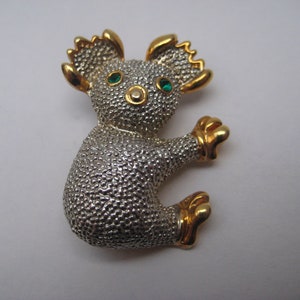 Vintage jaren 1980 schattige Koala broche afbeelding 3