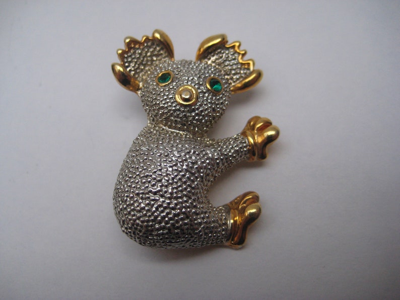 Vintage jaren 1980 schattige Koala broche afbeelding 3