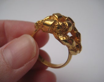 Vintage Goldtone Statement Ring Adjustable Size