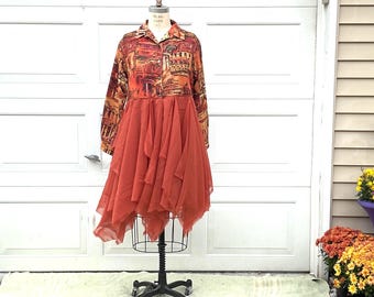 Bohemian Layered Duster coat: Faerie fashion Size L-XL