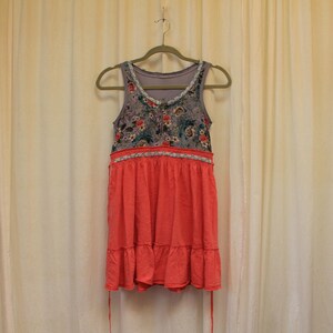 Floral boho tank Summer short dress XS