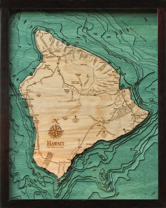 Wood Carved Nautical Charts