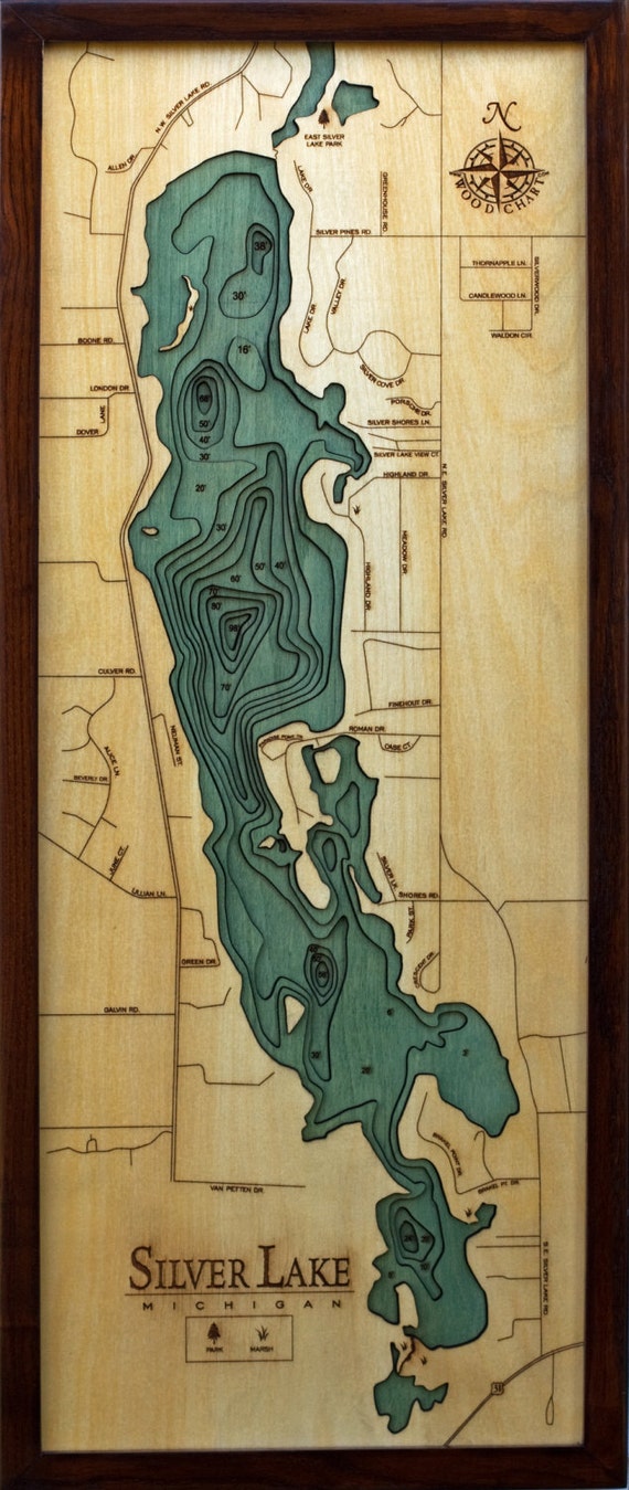 Wood Carved Nautical Charts