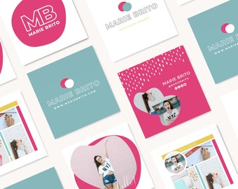 Marie Logo Kit, Branding Kit, Coach Logo, Social Media Kit, Premade Logo, Social Media Bundle, Logo Template, Colorful Design