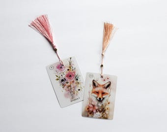 Zakładka do karty Tarota z personalizowaną wyrocznią – romantyczny akwarelowy prezent Lenormand dla miłośników książek
