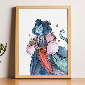 Jester Art Print - Critical Role, ilustracja akwarelowa, karta A6, prezent