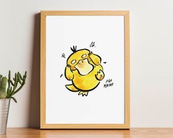 Psy Art Print - watercolor illustration, card A6, anime gift