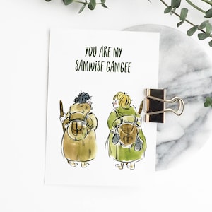 Printbare kaart / Vriendschap / Valentine / Fantasy / Gift / Print Card / Geek / Frodo en Sam